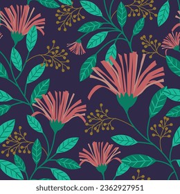 Seamless patterns  for background vector illustration with flowers ,leaf and floral. 
design for paper, fabric cover, interior decoration ,blanket,pillow,t-shirt,
fashion design,wallpaper and print 