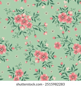 Seamless patterns for background vector illustration with flowers ,leaf and floral,blooming flowers  design for fabric cover, interior decoration ,blanket,textile, fashion design,wallpaper and gift 