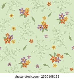 Seamless patterns for background vector illustration with flowers ,leaf and floral. design for paper, fabric cover, interior decoration ,blanket,pillow,t-shirt, fashion design,wallpaper and printable