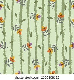 Seamless patterns for background vector illustration with flowers ,leaf and floral. design for paper, fabric cover, interior decoration ,blanket,pillow,t-shirt, fashion design,wallpaper and printable