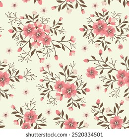 Seamless patterns for background vector illustration with flowers ,leaf and floral. design for paper, fabric cover, interior decoration ,blanket,pillow,t-shirt, fashion design,wallpaper and printable