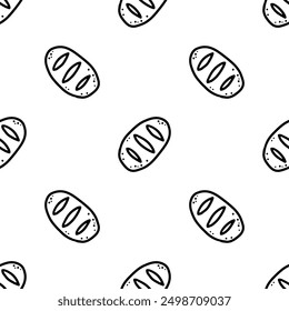 Seamless patterns of Bakery bread cartoon doodle.