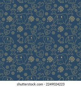 Seamless patterns. Beautiful flying birds. Textile background. Line graphics. 
