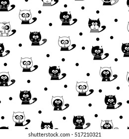 seamless patterns with black cats