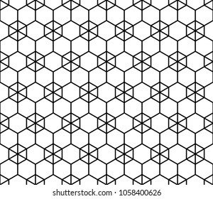 Seamless patterns in black and white in average and small thickness lines