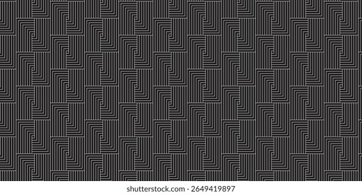 Seamless Patterns of Black and White Optical Lines in Motion for Futuristic Branding, Posters, and UI Design, Seamless Patterns with Gentle Pastel Linear Waves in Blue and Purple for Elegant Fabric.