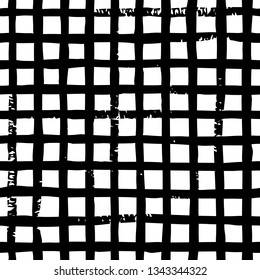 Seamless patterns black and white striped , black watercolor stripes on white background in grunge style , hand drawn paint brush