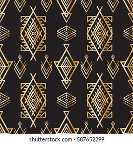 Seamless patterns in boho style.  Ethnic ornament. Tribal art print, background for fabric design, wallpaper, wrapping.