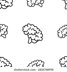 Seamless patterns with brain icon
