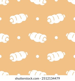 Padrões perfeitos de Pão com rabiscar de desenho animado Hotdog.