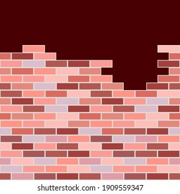 Seamless patterns. Brickwork. Items and construction details made of bricks. Can be used for social media, posters, email, print, ads designs.