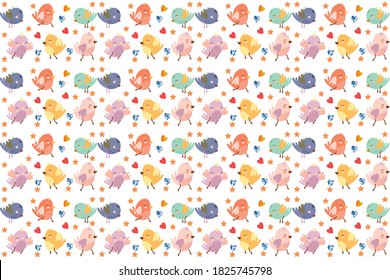 seamless patterns with  brids vector design illustration
