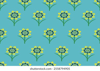 Seamless patterns in bright colors can be used in textiles
