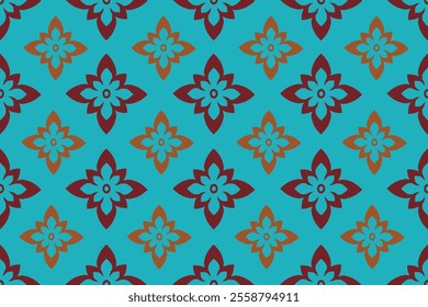 Seamless patterns in bright colors can be used in textiles