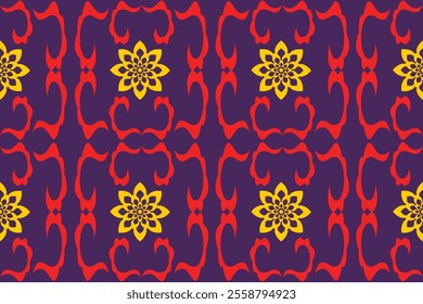 Seamless patterns in bright colors can be used in textiles