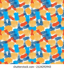 Seamless patterns with bright spots and color graphics. They can be used for printing on fabric, creativity, packaging paper.