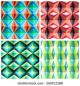 Seamless patterns in a cage in retro colours