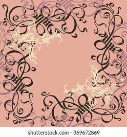Seamless patterns. Calligraphic elements.