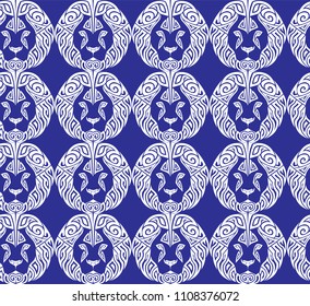 seamless patterns can be used for branded printing and textile design. additional material in the set of Lion