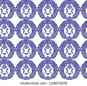 seamless patterns can be used for branded printing and textile design. additional material in the set of Lion