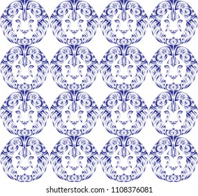seamless patterns can be used for branded printing and textile design. additional material in the set of Lion