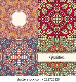 Seamless patterns with cards. Vintage decorative elements. Hand drawn background. Islam, Arabic, Indian, ottoman motifs.