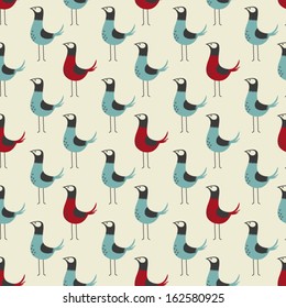 Seamless patterns of christmas birds. Use to create quilting patches or seamless backgrounds for various craft projects.