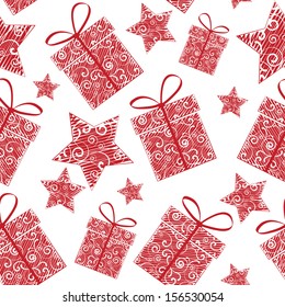 Seamless patterns of Christmas decorations