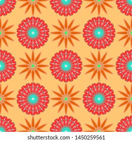 seamless patterns with a circle ornament model, colorful circle ornament