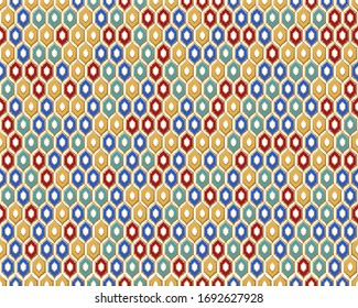 Seamless patterns in color. Islamic ornamental colorful detail of mosaic.arabic, east , indian , persian motif, 3D.  Ramadan Kareem gold greeting card, banner.