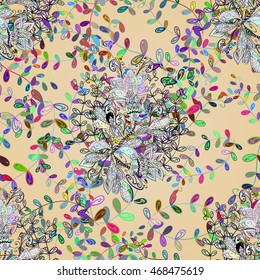 Seamless patterns with colorful flowers. Romantic design in light colors Vector illustration.