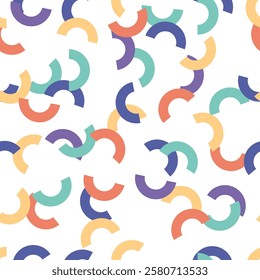 Seamless patterns with colorful half circles 