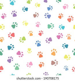 Seamless patterns with colorful prints of cat and dog