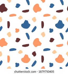 seamless patterns with colorful splinters or sprinkles on white background. Creative vector illustration for backdrop, textile print, flooring