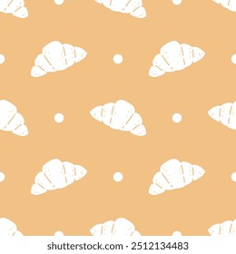 Seamless patterns of Croissant cartoon doodle.