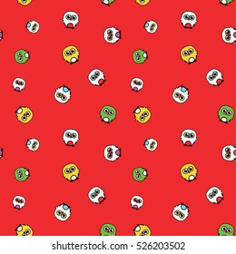 Seamless patterns with cute cartoon owl. Vector illustration