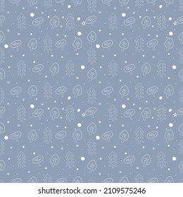 Seamless patterns with cute winter attributes and characters. They can be used for children's fabrics, creativity, packaging paper.