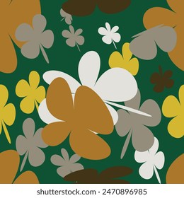 Patrones sin fisuras con flor de margarita, prado y dibujado a mano Floral en fondos de colores brillantes Ilustración vectorial. Lindo Fondo de pantalla de verano.