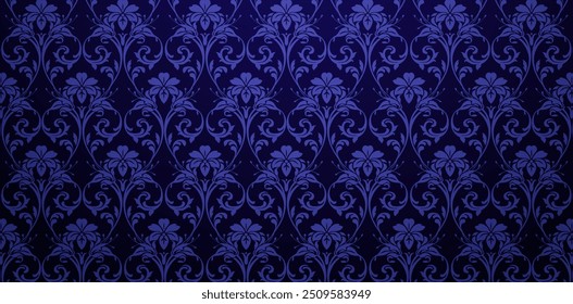 Seamless Patterns dark blue ornamental designs damask style backgrounds for wallpaper the bedroom, patterned fills, webs pages, surface textures, book covers, fabrics printing, textiles tiles interior