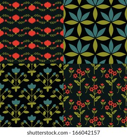 Seamless patterns with decorative floral pattern