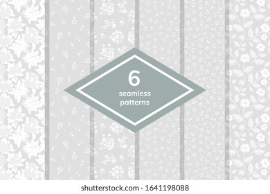 Seamless patterns with decorative flowers