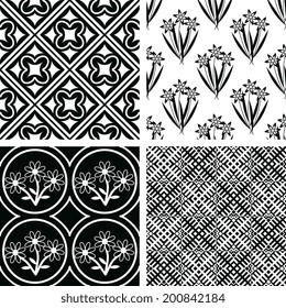 Seamless patterns with decorative ornament