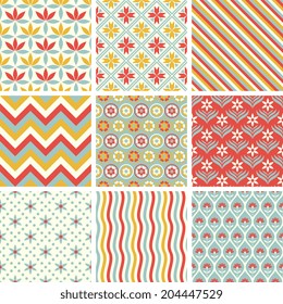 Seamless patterns with decorative ornament