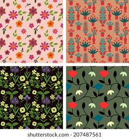 Seamless patterns  with decorative ornament