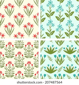 Seamless patterns  with decorative ornament