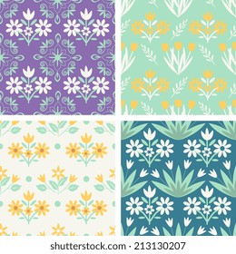 Seamless patterns with decorative ornament