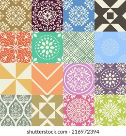 Seamless patterns with decorative ornament