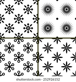 Seamless patterns with decorative ornament