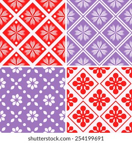 Seamless patterns with decorative ornament 