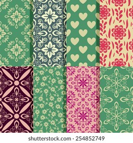 Seamless patterns with decorative ornament